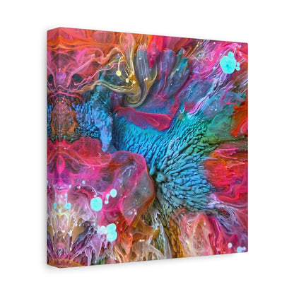 Bespattered Facade Resin Petri Macro Photograph Stretched Matte Canvas Art Prints | Multiple Sizes