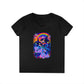 Bespattered Facade Eat the Rich Orcas Rainbow 100% Cotton V-Neck Tee Shirt Top