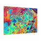 Bespattered Facade Rainbow Rings Stretched Matte Canvas Art Prints | Multiple Sizes