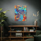 Bespattered Facade Fluid Art Abstract Painting Stretched Matte Canvas Art Prints | Multiple Sizes