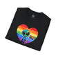 Bespattered Facade Rainbow Extraterrestrial Pride Unisex Softstyle T-Shirt