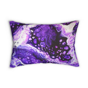 Bespattered Facade Purple Haze Lumbar Throw Pillow
