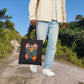 Bespattered Facade "Sorry for Being Weird" Floral Canvas Tote Bag Reusable Carryall