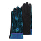 Blue Peacock on Black Womens Touch Screen Gloves - One Size Fits All