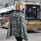 William Morris Strawberry Thief & Black Reversible Rain Cape Poncho – Hooded Womens Wrap