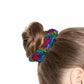 Bespattered Facade Rainbow Animal Print Scrunchie