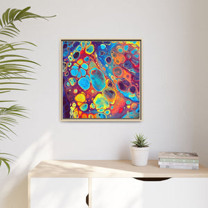 Bespattered Facade Fluid Art Abstract Painting Framed Canvas Art Print | 4 Frame Colors | Multiple Sizes