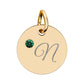 CUSTOM Birthstone Circle Charm — Personalized Initial Necklace Pendant