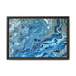 Bespattered Facade Blue Marble Framed Canvas Art Print | 3 Frame Colors | Multiple Sizes
