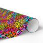 Bespattered Facade Rainbow Leopard Wrapping Paper | Three Sizes | Glossy or Matte