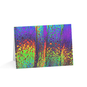 Bespattered Facade Neon Lava Greeting Cards | Sets of 1, 10, 30, or 50