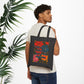 Bespattered Facade Rainbow "Come With Me and You'll See..." Canvas Tote Bag Reusable Carryall