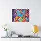 Bespattered Facade Fluid Art Abstract Painting Stretched Matte Canvas Art Prints | Multiple Sizes