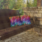 Bespattered Facade Rainbow Feathers UV-Resistant Outdoor Pillows | 4 Sizes