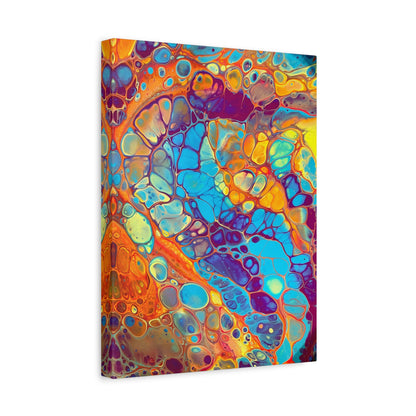 Bespattered Facade Fluid Art Abstract Painting Stretched Matte Canvas Art Prints | Multiple Sizes