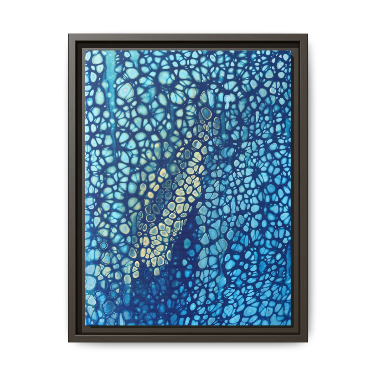Bespattered Facade Fluid Art Abstract Painting Framed Canvas Art Print | 4 Frame Colors | Multiple Sizes