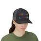 Childless Cat Dude Rainbow Embroidered Snapback Trucker Cap (10 Hat Colors)