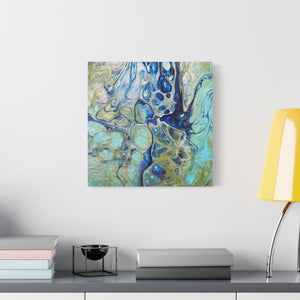 Bespattered Facade Fluid Art Abstract Painting Stretched Matte Canvas Art Prints | Multiple Sizes