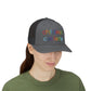 Childless Cat Lady Rainbow Embroidered Snapback Trucker Cap (10 Hat Colors)