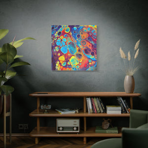 Bespattered Facade Fluid Art Abstract Painting Stretched Matte Canvas Art Prints | Multiple Sizes