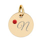 CUSTOM Birthstone Circle Charm — Personalized Initial Necklace Pendant