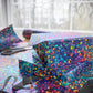 Bespattered Facade Party Time Rainbow Confetti Dots Wrapping Paper | Three Sizes | Glossy or Matte