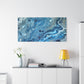 Bespattered Facade Blue Marble Stretched Matte Canvas Art Prints | Multiple Sizes