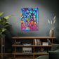 Bespattered Facade Fluid Art Abstract Painting Stretched Matte Canvas Art Prints | Multiple Sizes