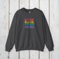 Bespattered Facade "All the Colors" Rainbow Block Embroidered Crewneck Sweatshirt