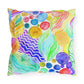 Bespattered Facade Rainbow Abstract UV-Resistant Outdoor Pillows | 4 Sizes
