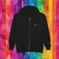 Bespattered Facade Rainbow LGBTQ+ Pride Embroidered Full-Zip Hoodie