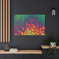 Bespattered Facade Neon Butterfly Stretched Matte Canvas Art Prints | Multiple Sizes