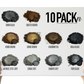 10 Color Pigment Powder Variety Pack Set N - Black / Brown / Grey