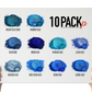 10 Color Pigment Powder Variety Pack Set P - Blues