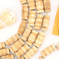 Tan Carved Roller Barrel Bone Beads, Approx. 10x20mm, 10 pieces