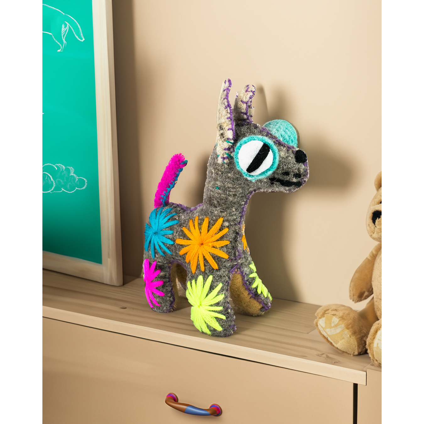 Coco the Chihuahua: Repurposed Wool Boho Decor - Mexico