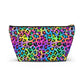 Bespattered Facade Candy Coated Neon Leopard Accessory Pouch With T-Bottom | 2 Sizes