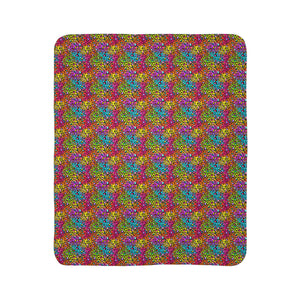 Bespattered Facade Neon Leopard Vibrant Fleece Sherpa Blanket | 2 Colors & Sizes