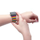 Bespattered Facade Rainbow Zig Zag Faux-Leather Smart Watch Band