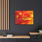 Bespattered Facade Flamin' Hot Framed Canvas Art Print | 3 Frame Colors | Multiple Sizes