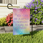 Bespattered Facade Treat Yourself Pastel Rainbow Garden Flag