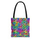 Bespattered Facade Candy Coated Neon Leopard Eco-Friendly Carryall Tote Bag