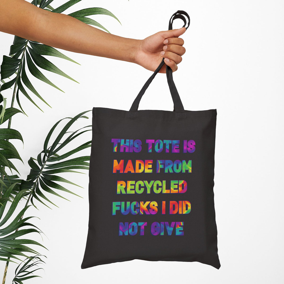 Bespattered Facade Rainbow "Recycled F*cks" Canvas Tote Bag Reusable Carryall