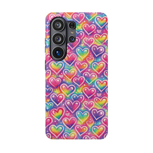 Bespattered Facade Rainbow Graffiti Hearts Impact-Resistant Case