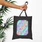 Bespattered Facade Rainbow "Self Improvement" Canvas Tote Bag Reusable Carryall