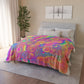 Bespattered Facade Rainbow Sherbet Fleece Sherpa Blanket | 2 Colors & Sizes