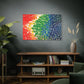 Bespattered Facade Rainbow Seaside Stretched Matte Canvas Art Prints | Multiple Sizes