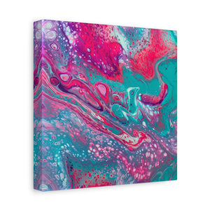Bespattered Facade Fluid Art Abstract Painting Stretched Matte Canvas Art Prints | Multiple Sizes