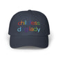 Childless Dog Lady Rainbow Embroidered Classic Cap (10 Hat Colors)