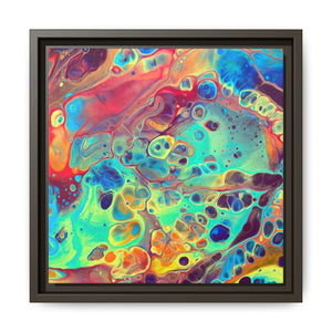 Bespattered Facade Fluid Art Abstract Painting Framed Canvas Art Print | 4 Frame Colors | Multiple Sizes